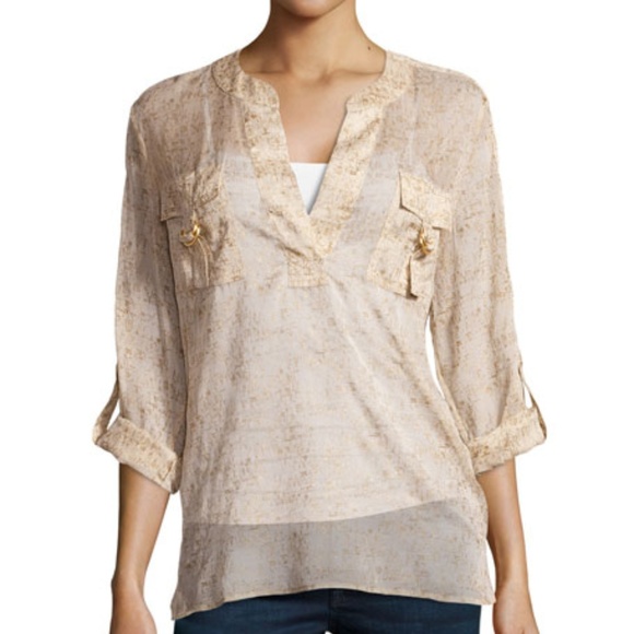 Diane von Furstenberg Danielle Metallic Blouse - Picture 2 of 8